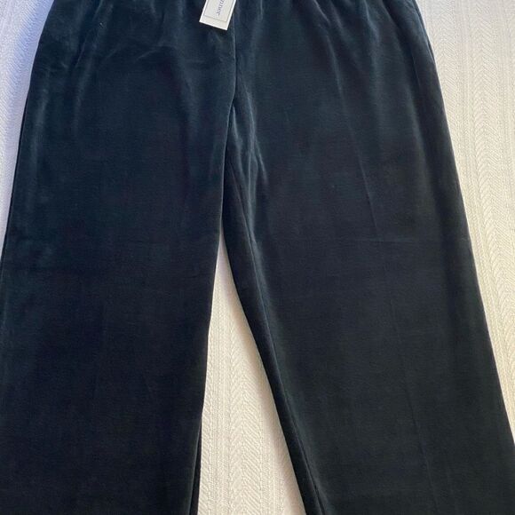 ALFRED DUNNER Womens LARGE Modern Living Solid Velour Proportional Pants - Picture 4 of 6